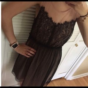 Forever 21 black and tan lace dress